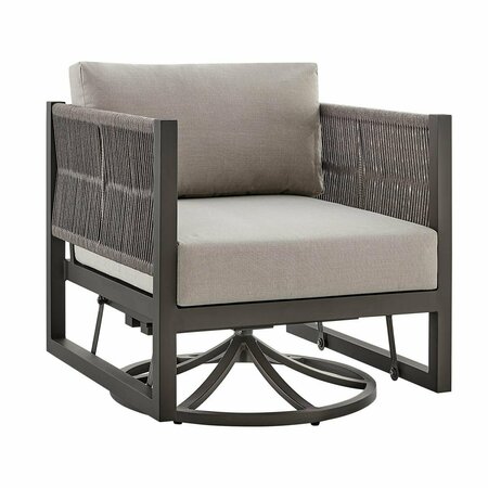 TENTO CAMPAIT Cuffay Outdoor Patio Swivel Glider Lounge Chair Dark Brown TE3319173
